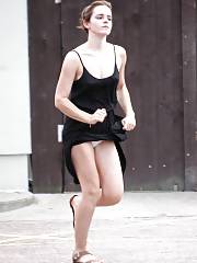 Emma Watson Under Skirt & Butt Peek In London