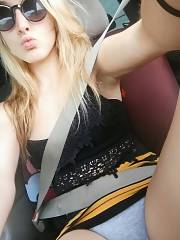 Panty Peek In The Car