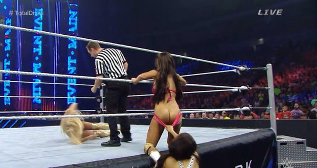 WWE Diva Rosa Mendes Flashes Her Ass