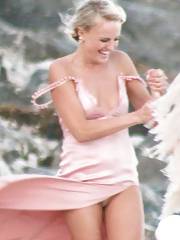 Malin Akerman Pink Pantie Up-skirt At Her Wedding
