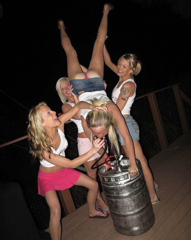 Thong Showing Doing A Keg Stand