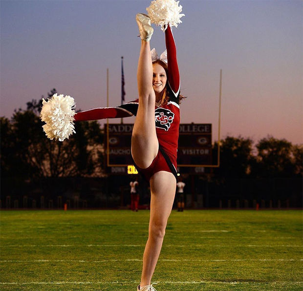 Cheerleader With Legs Wide Open